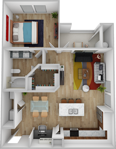 A5 - One Bedroom / One Bath - 760 Sq. Ft.*